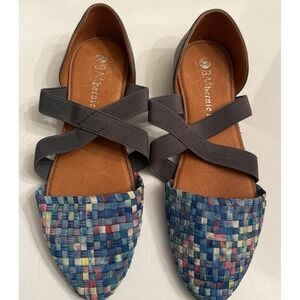 Bernie‎ Mev Clique Multi Blue Camo Shoe Flat Womens 39 Size 8-8.5 New In Box